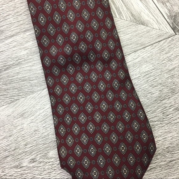 Christian Dior | Burgundy All Silk Printed Tie - Picture 4 of 5